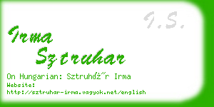 irma sztruhar business card